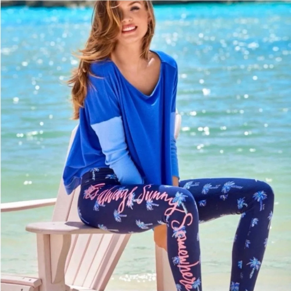 Lilly Pulitzer Luxletic Weekender Sunset Safari Palms Legging - Picture 2 of 15